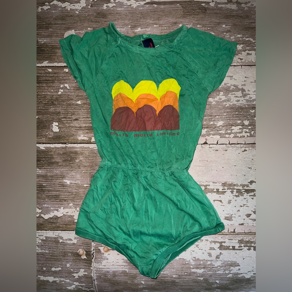 The Animals Observatory green romper girls 10 Molto Rabbit Body suit wave surf